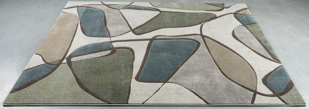 Galleria Mid Century Mosaic Green Rug