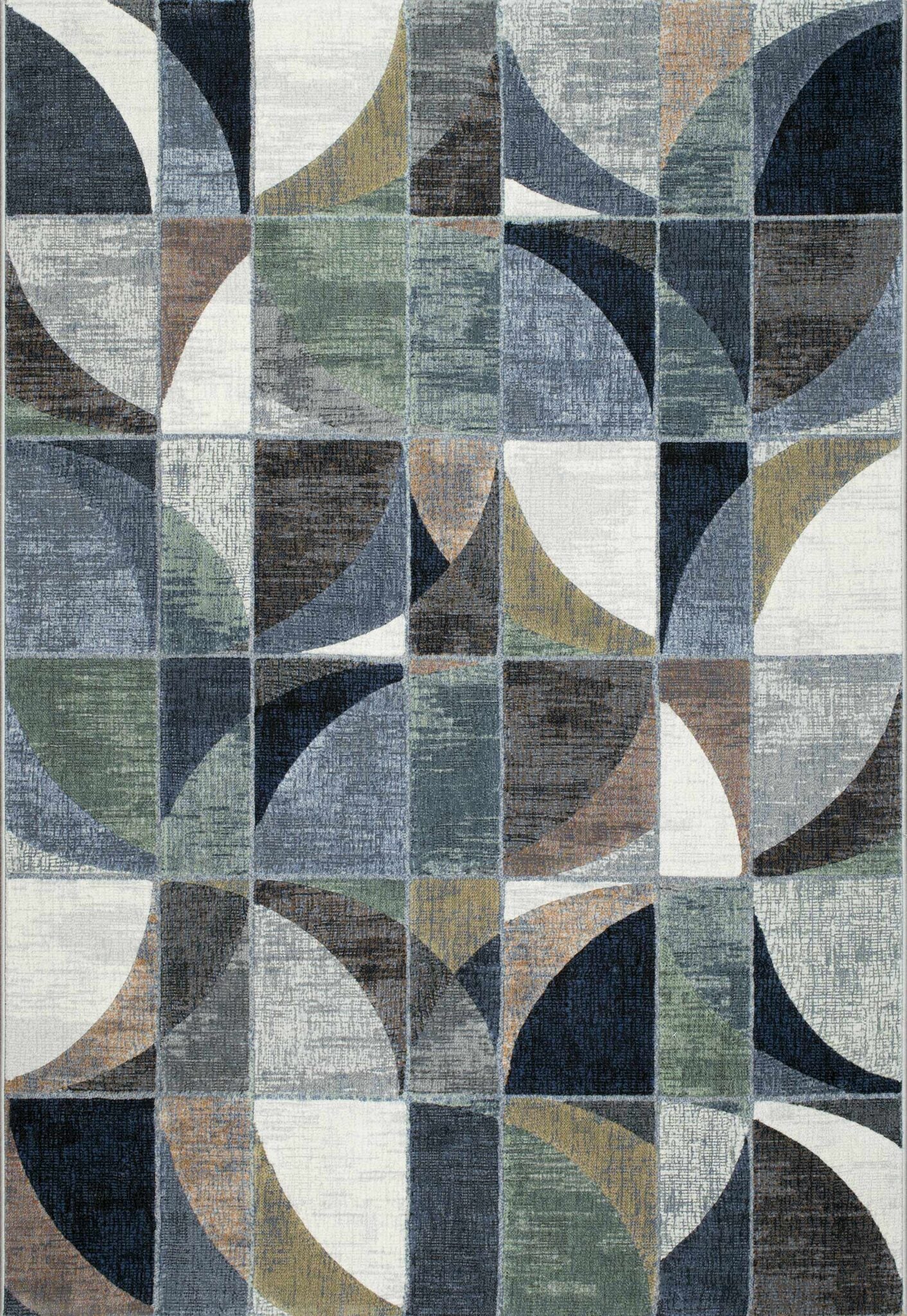 Galleria Arc Geometric Blue Rug