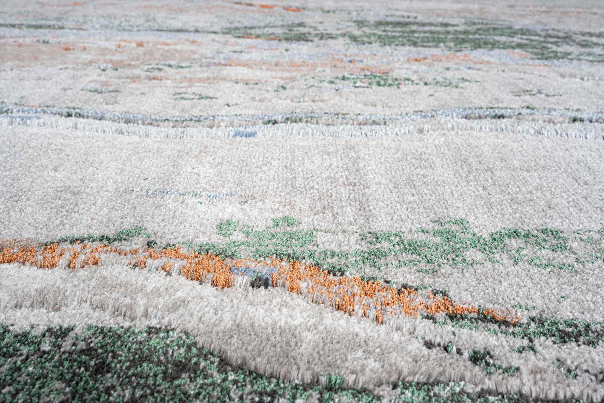 Quartz Agate Stripe Cream Green Rug