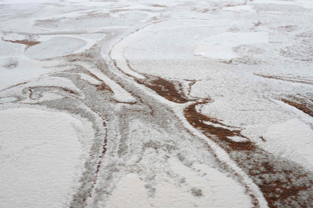Quartz Swirled Marble Cream Rust Rug