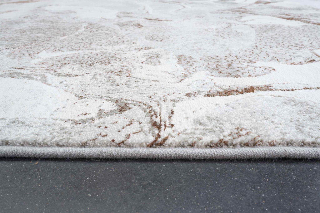 Quartz Swirled Marble Cream Rust Rug