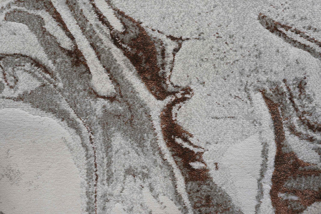 Quartz Swirled Marble Cream Rust Rug