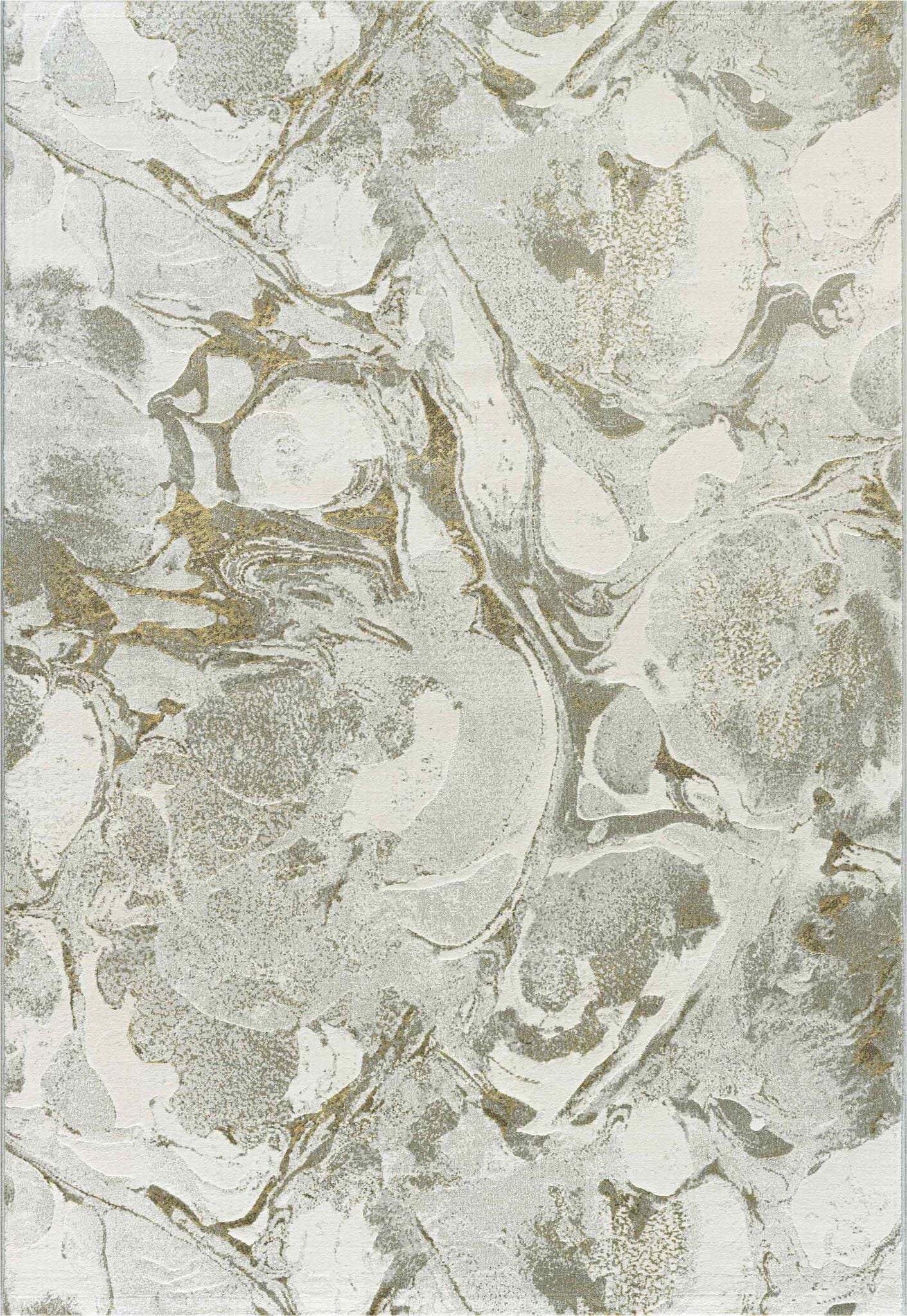 Quartz Swirled Marble Cream Gold Rug