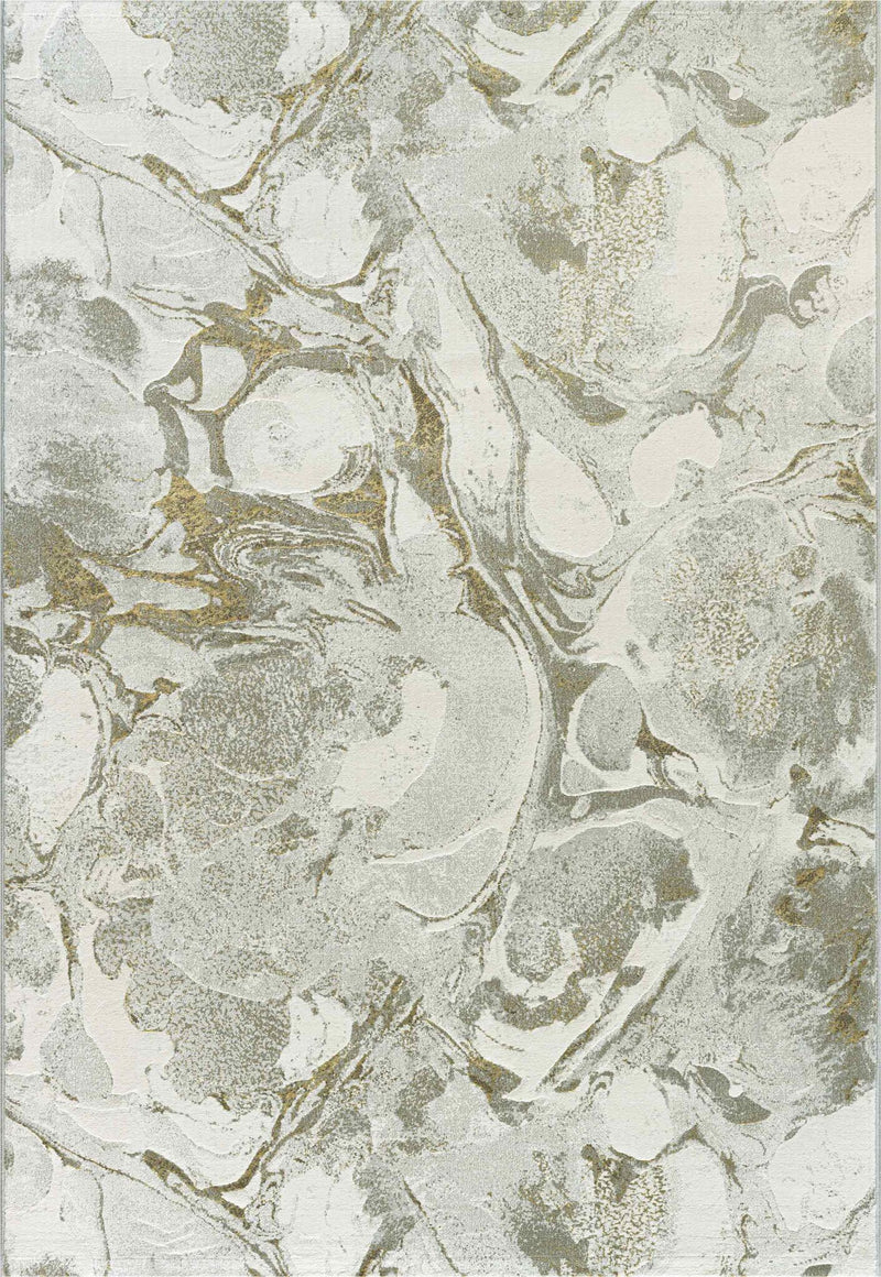 Quartz Swirled Marble Cream Gold Rug