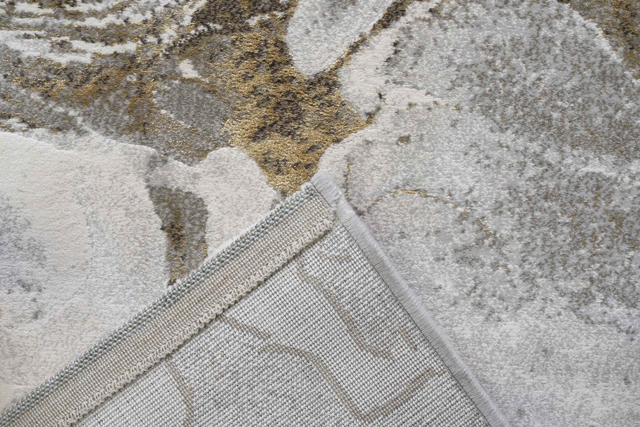 Quartz Swirled Marble Cream Gold Rug