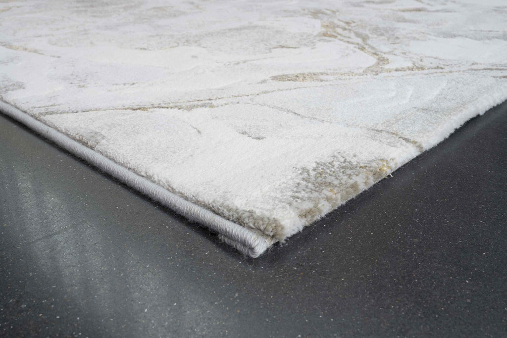 Quartz Swirled Marble Cream Gold Rug