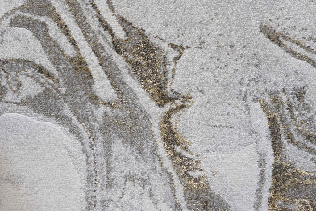 Quartz Swirled Marble Cream Gold Rug