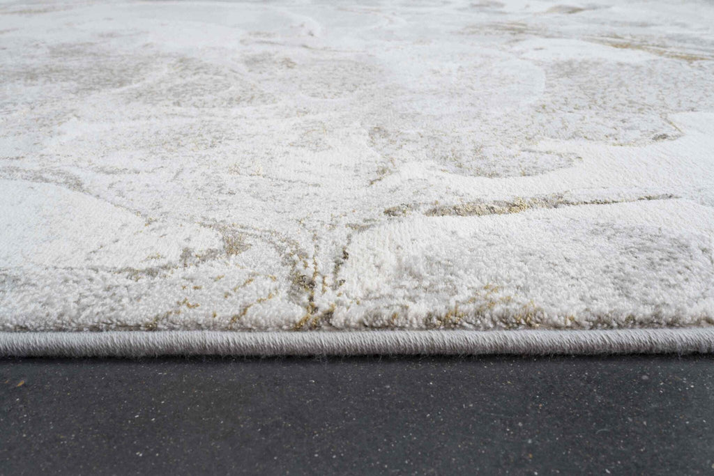 Quartz Swirled Marble Cream Gold Rug
