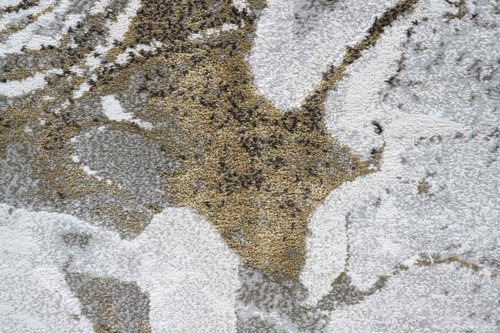 Quartz Swirled Marble Cream Gold Rug
