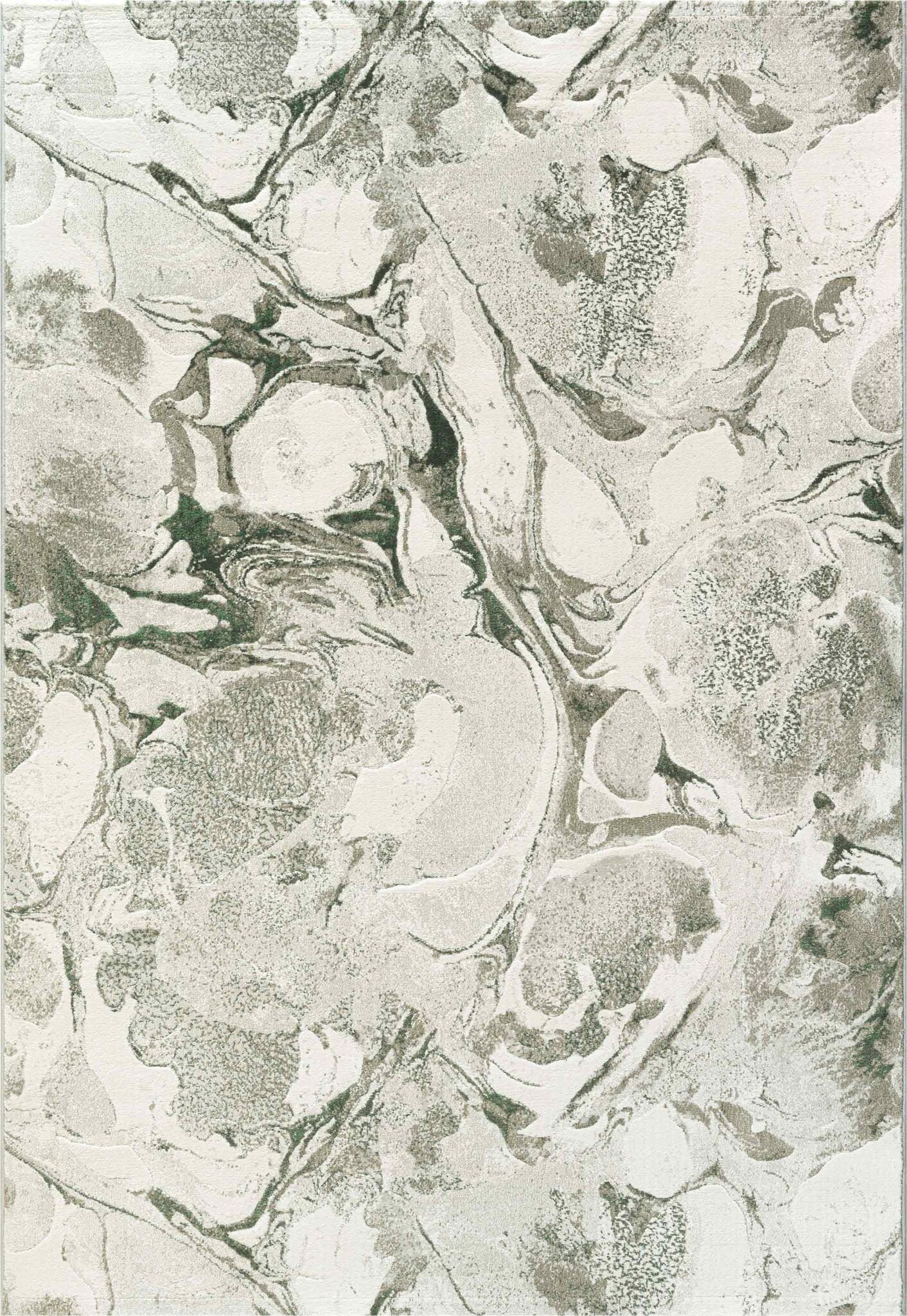 Quartz Swirled Marble Cream Green Rug