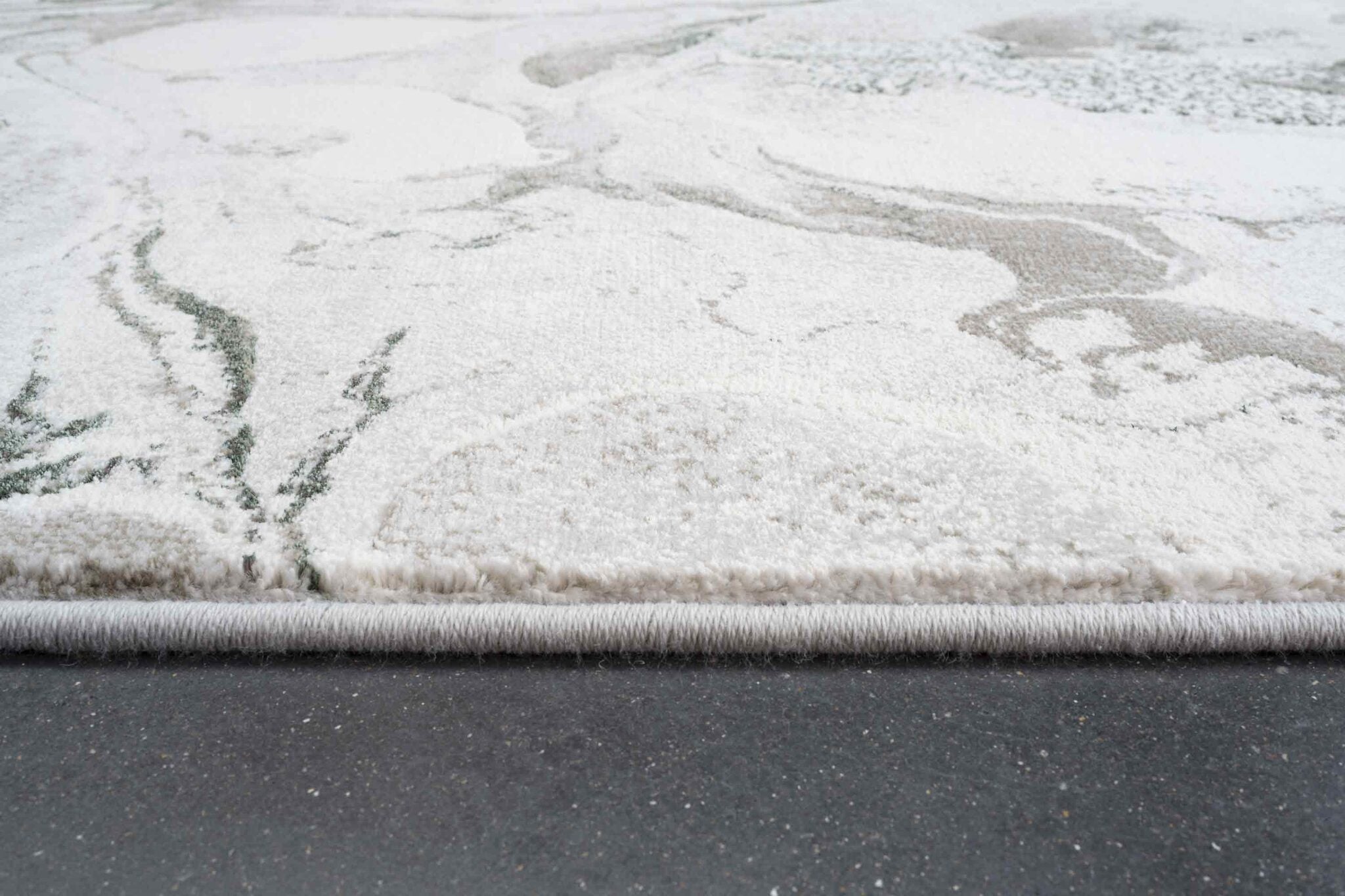 Quartz Swirled Marble Cream Green Rug