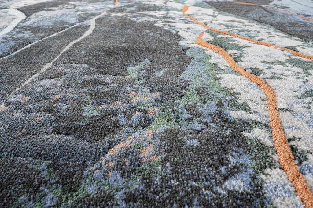 Quartz Mineral Flow Blue Rug