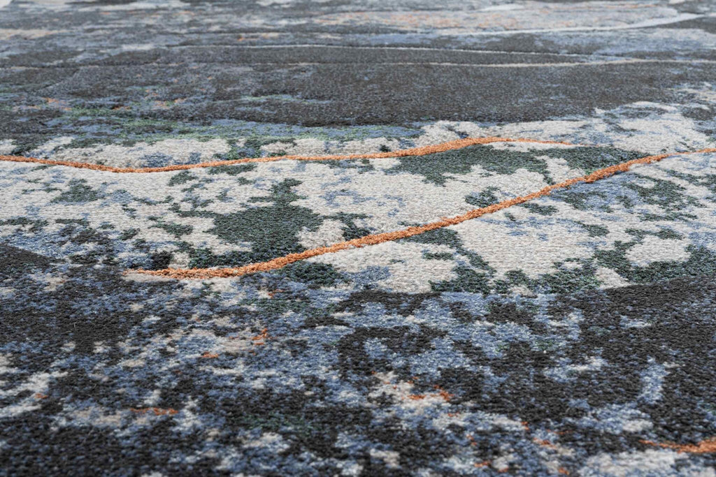 Quartz Mineral Flow Blue Rug