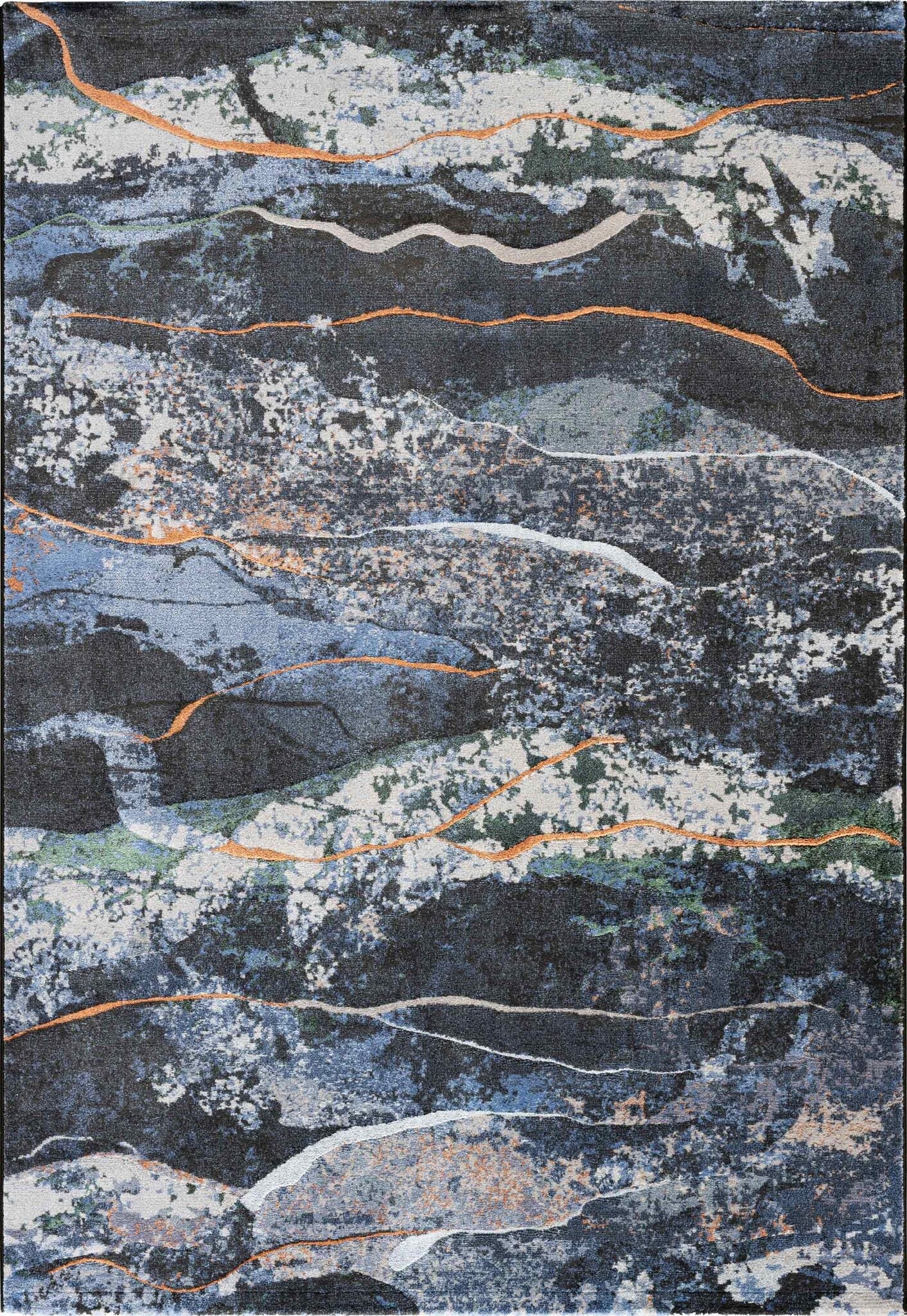 Quartz Mineral Flow Blue Rug