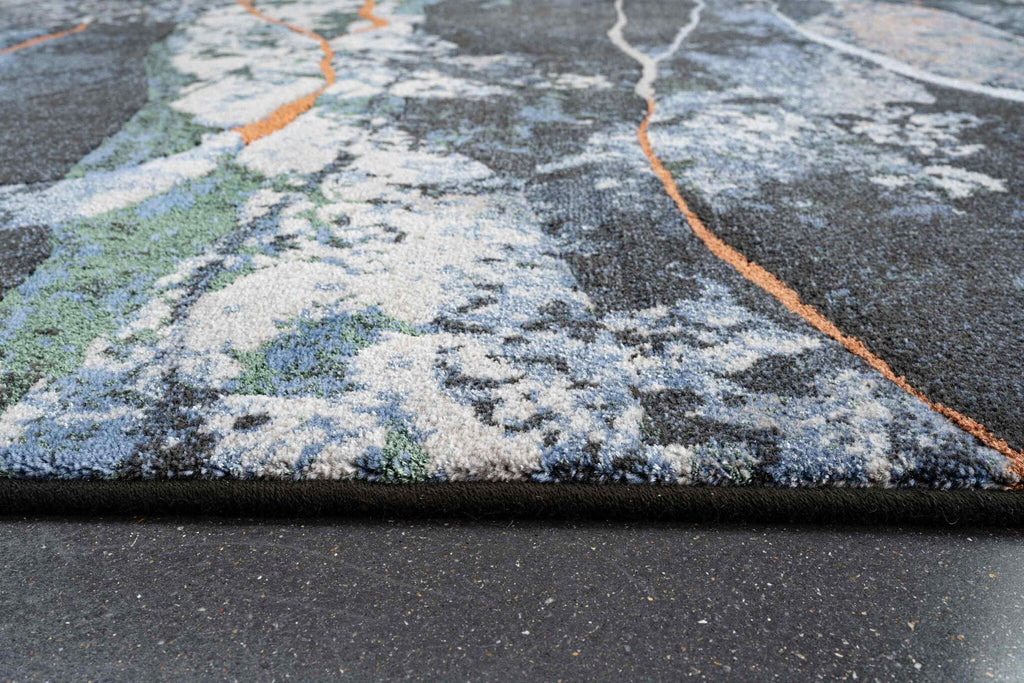 Quartz Mineral Flow Blue Rug