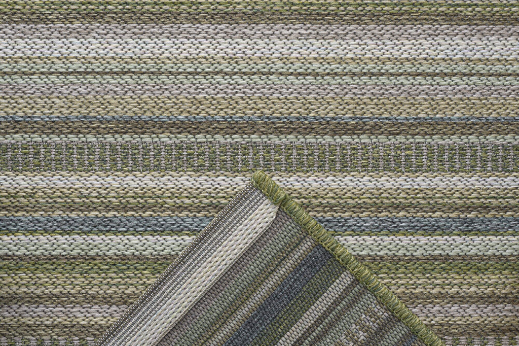 Brighton Deckchair Stripe Green Rug