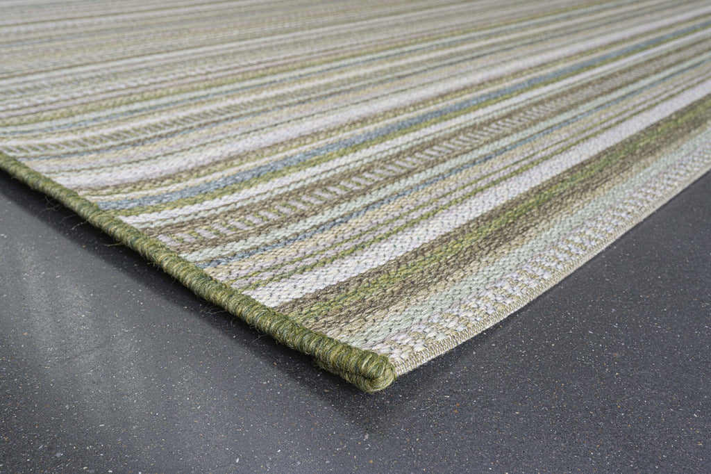 Brighton Deckchair Stripe Green Rug