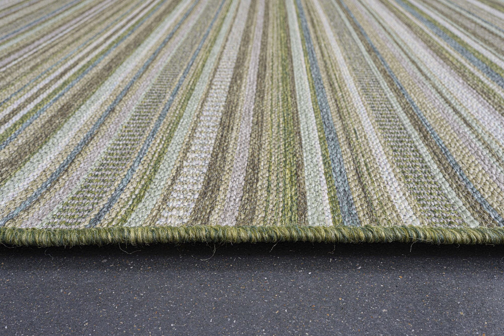Brighton Deckchair Stripe Green Rug