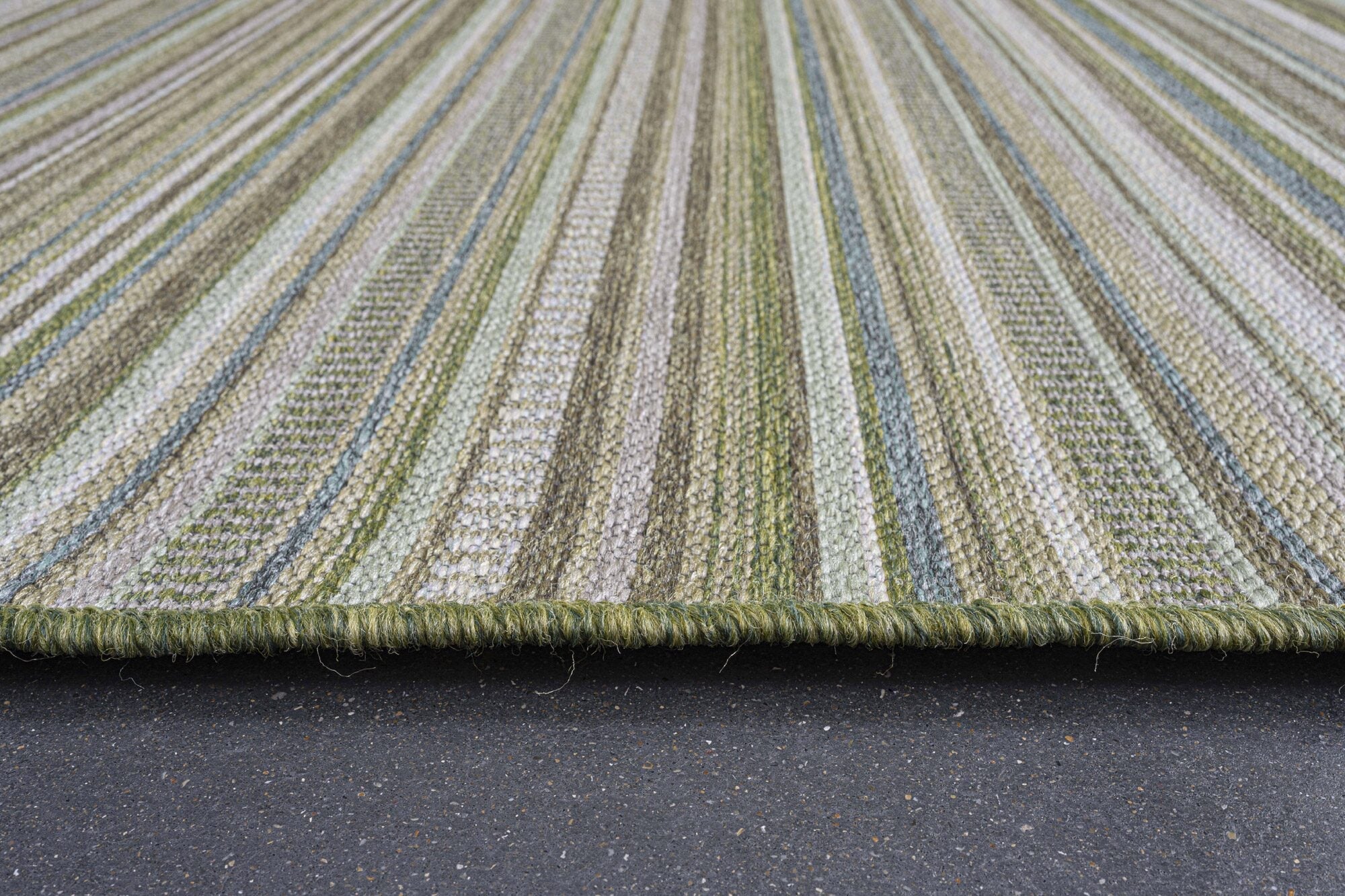 Brighton Deckchair Stripe Green Rug