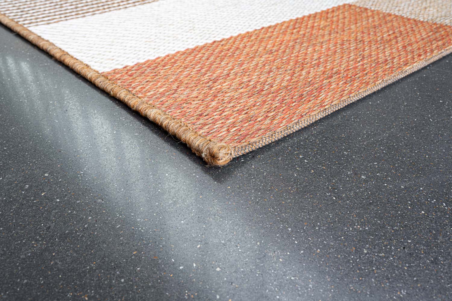 Brighton Patchwork Block Terracotta Rug