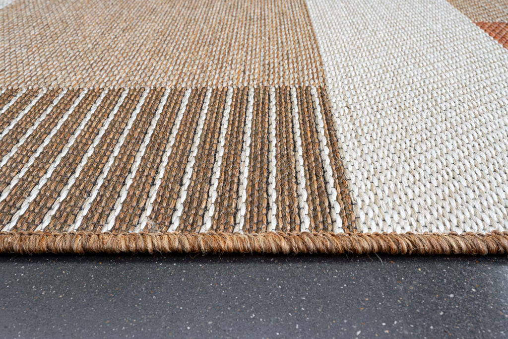 Brighton Patchwork Block Terracotta Rug