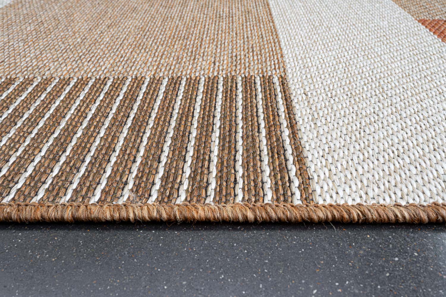Brighton Patchwork Block Terracotta Rug