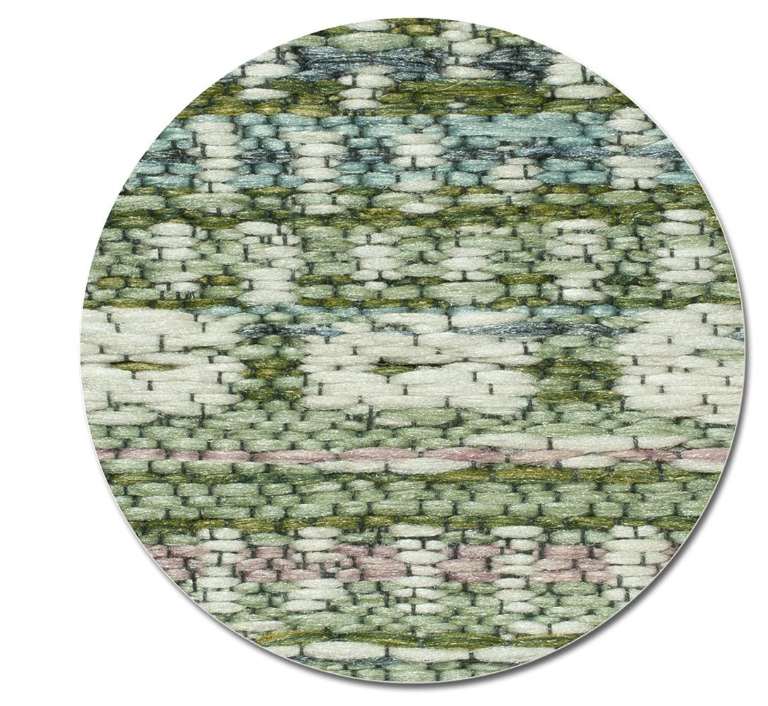 Brighton Aztec Stripe Blue Green Rug