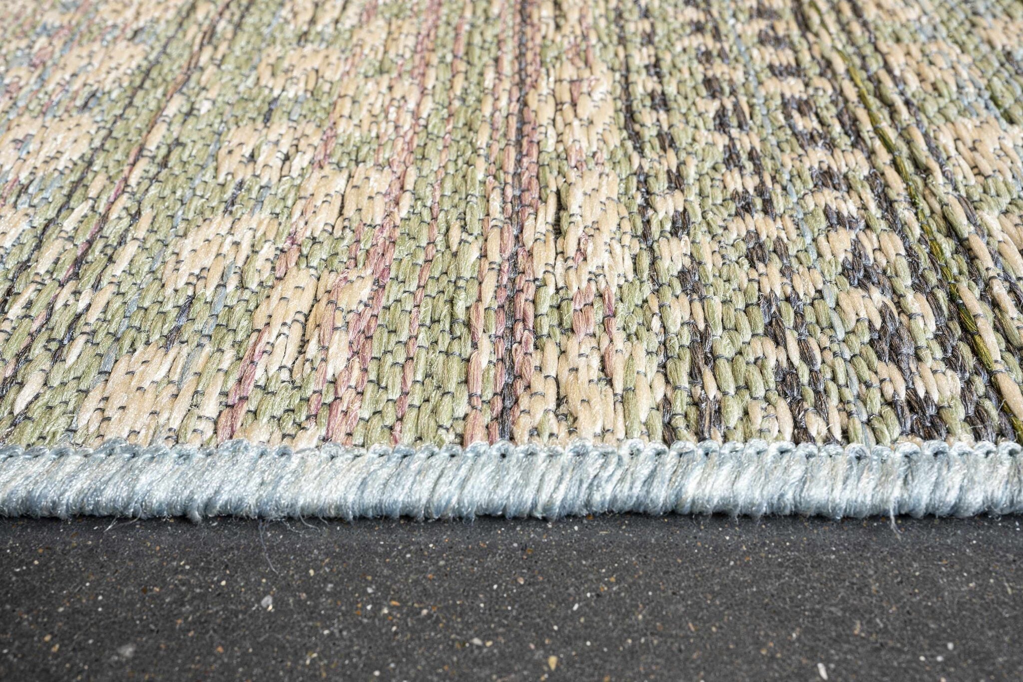 Brighton Aztec Stripe Blue Green Rug