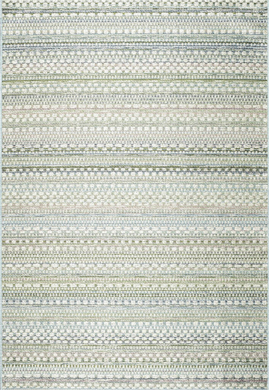 Brighton Aztec Stripe Blue Green Rug
