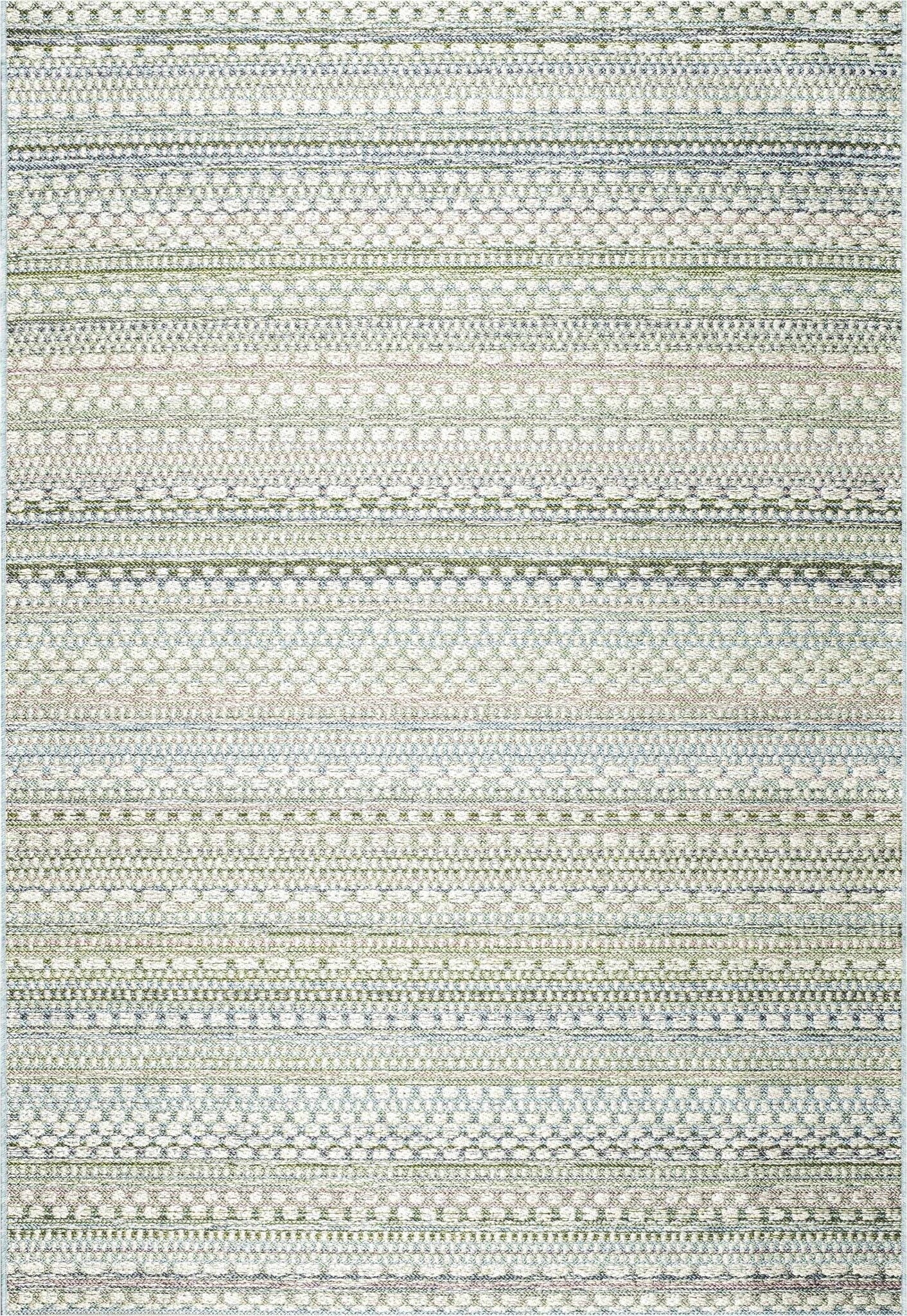 Brighton Aztec Stripe Blue Green Rug
