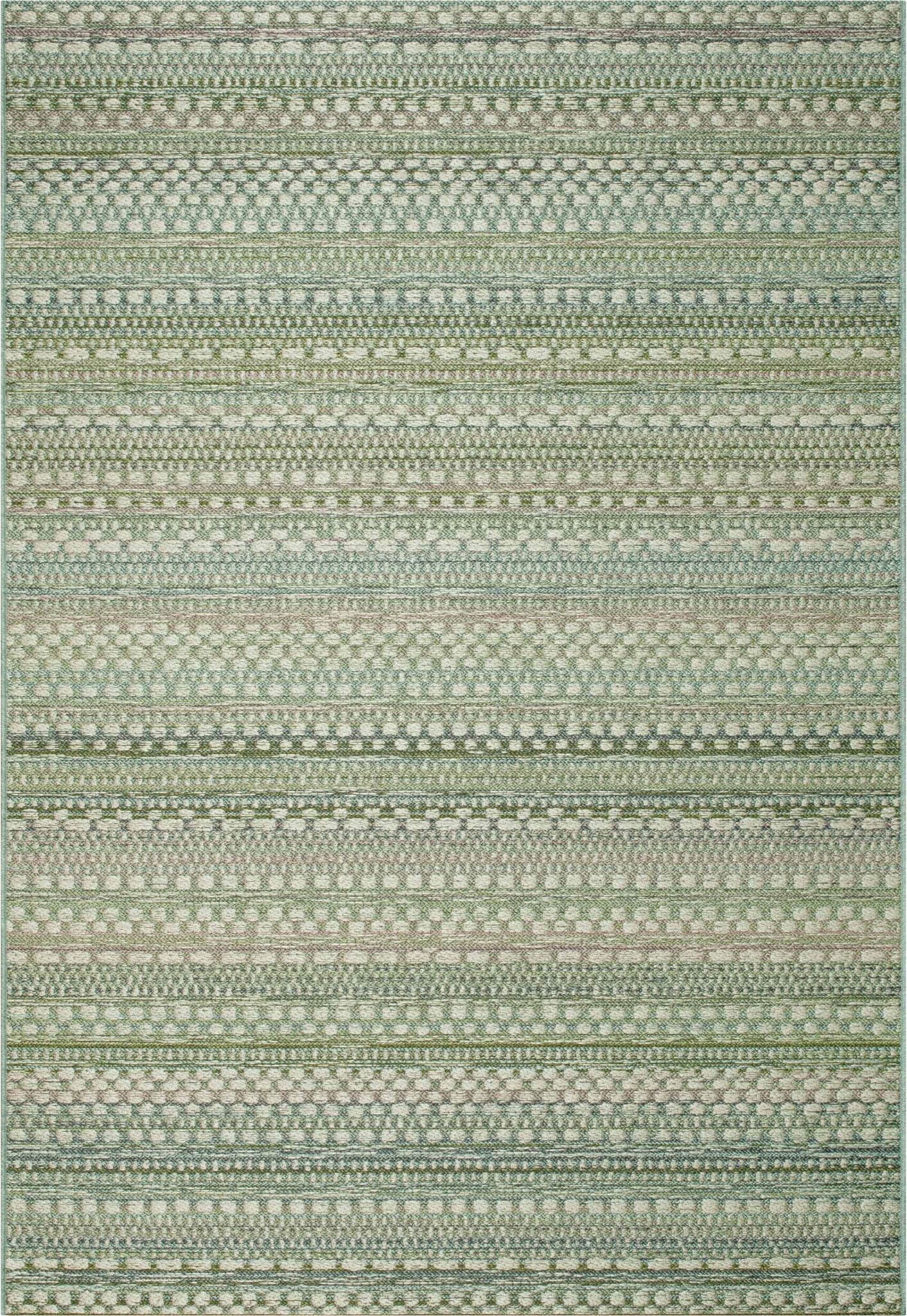 Brighton Aztec Stripe Blue Green Rug