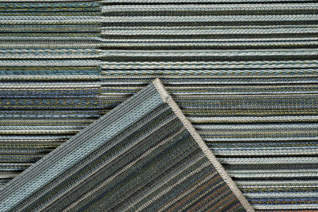 Brighton Coastal Stripe Blue Multi Rug
