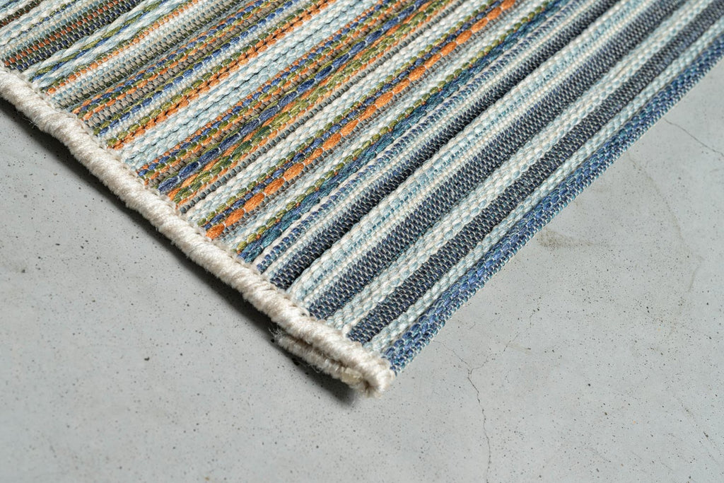 Brighton Coastal Stripe Blue Multi Rug