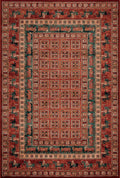 Kashqai Pazyryk Panel Terracotta Rug