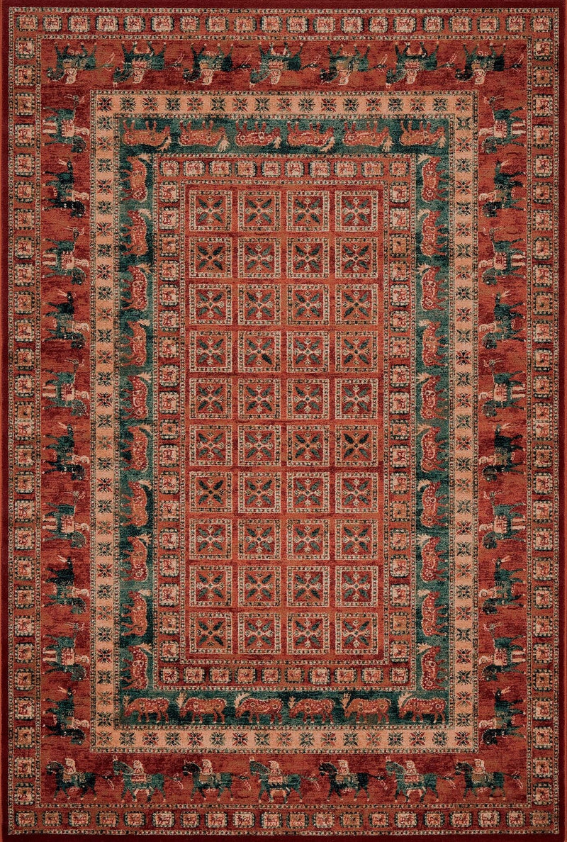 Kashqai Pazyryk Panel Terracotta Rug
