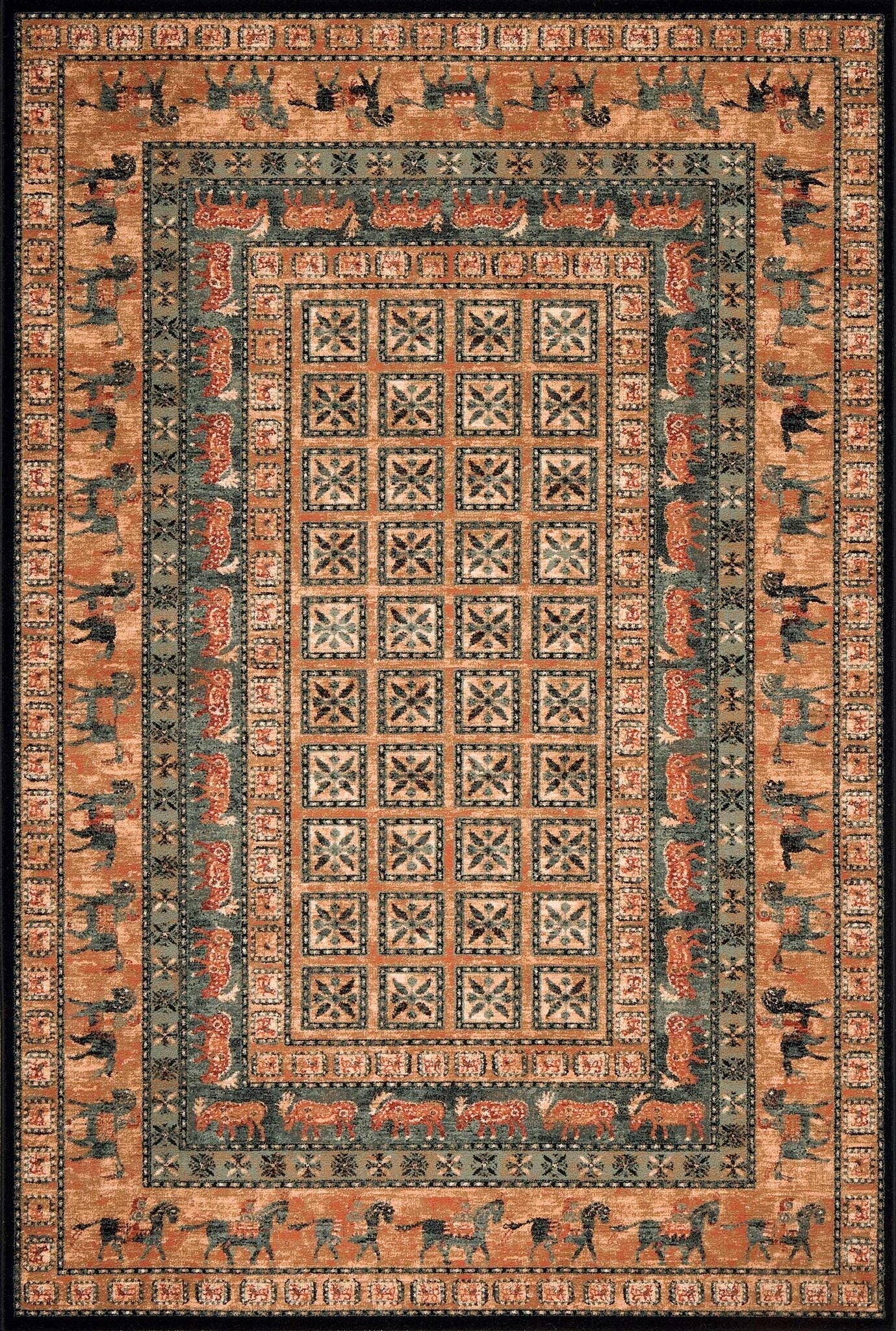 Kashqai Pazyryk Panel Rust Rug