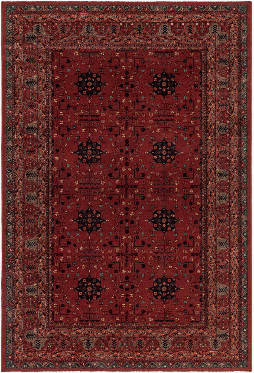 Kashqai Bokhara Tekke Red Rug