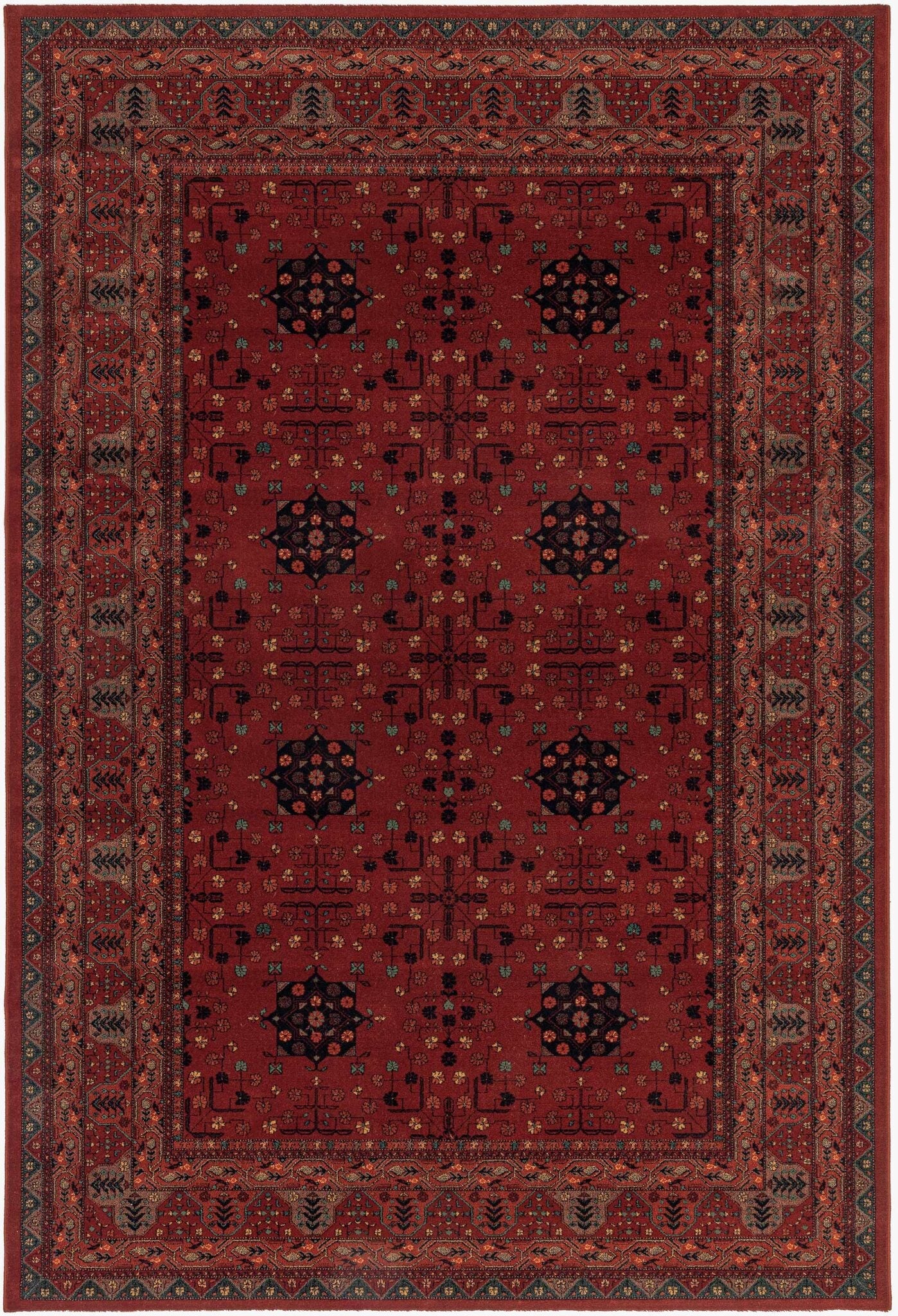 Kashqai Bokhara Tekke Red Rug