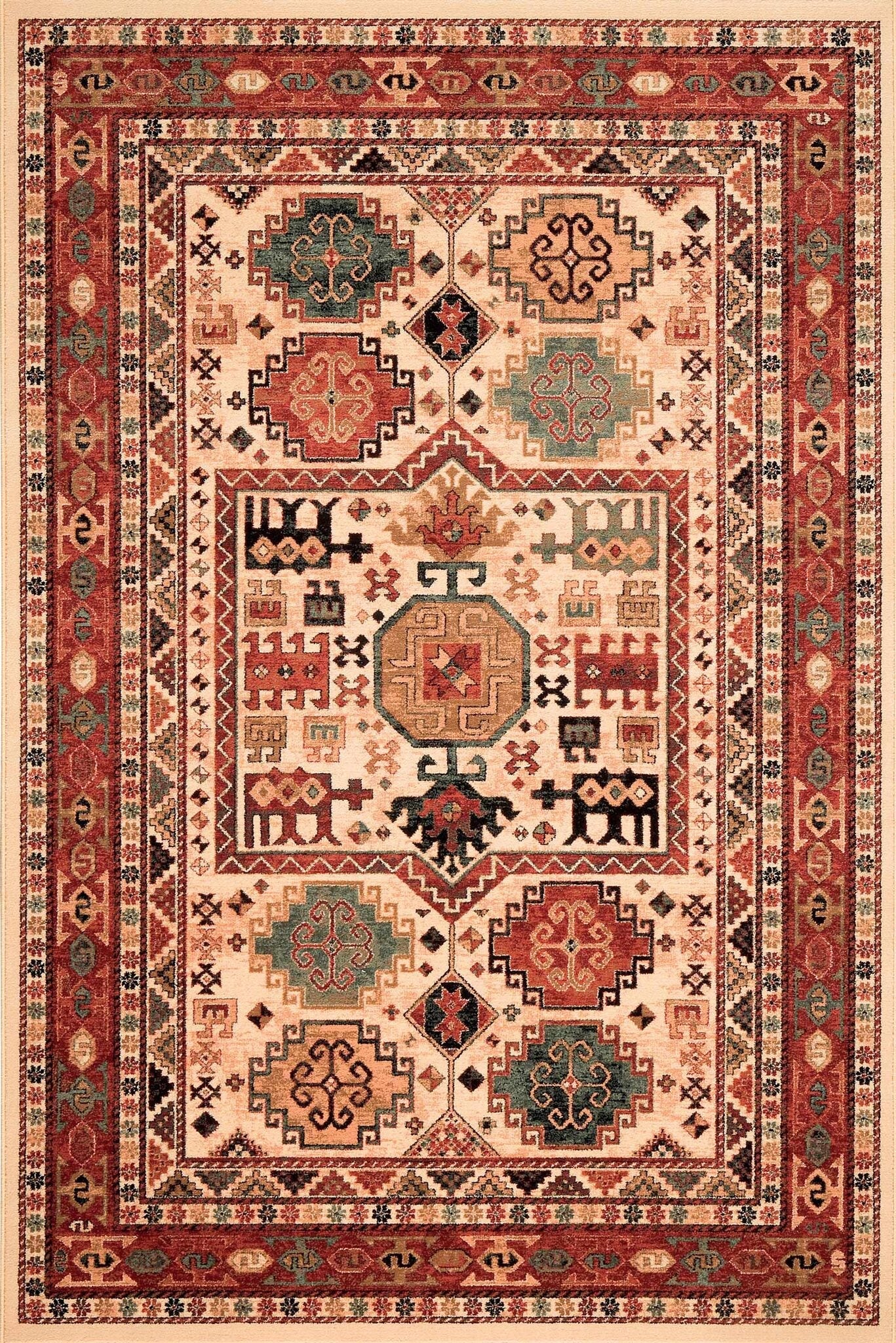 Kashqai Kazak Tribal Cream Rug