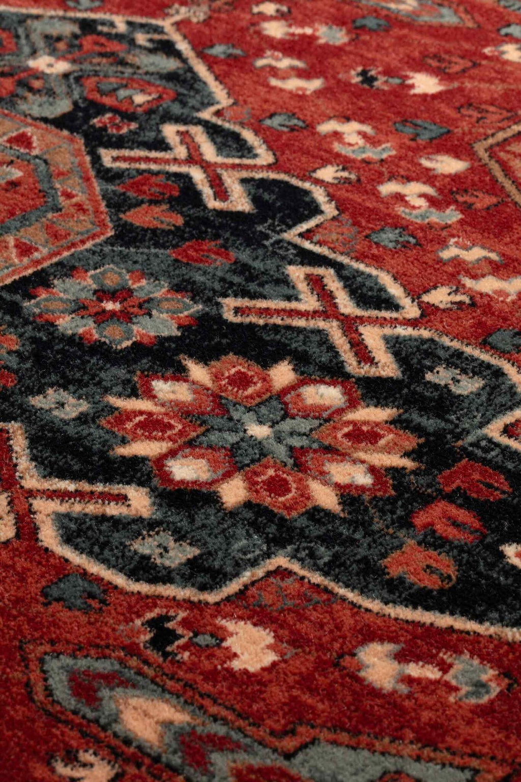 Kashqai Kazak Triple Medallion Terracotta Rug