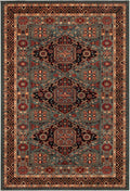 Kashqai Kazak Triple Medallion Green Rug
