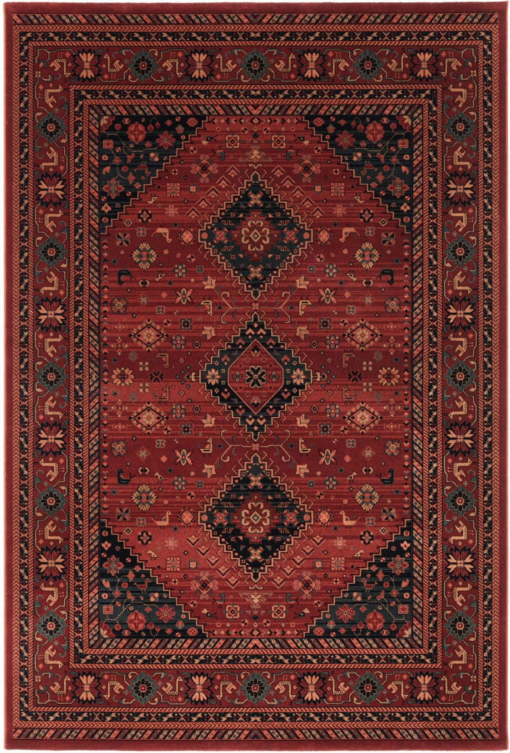 Kashqai Shiraz Medallion Red Rug