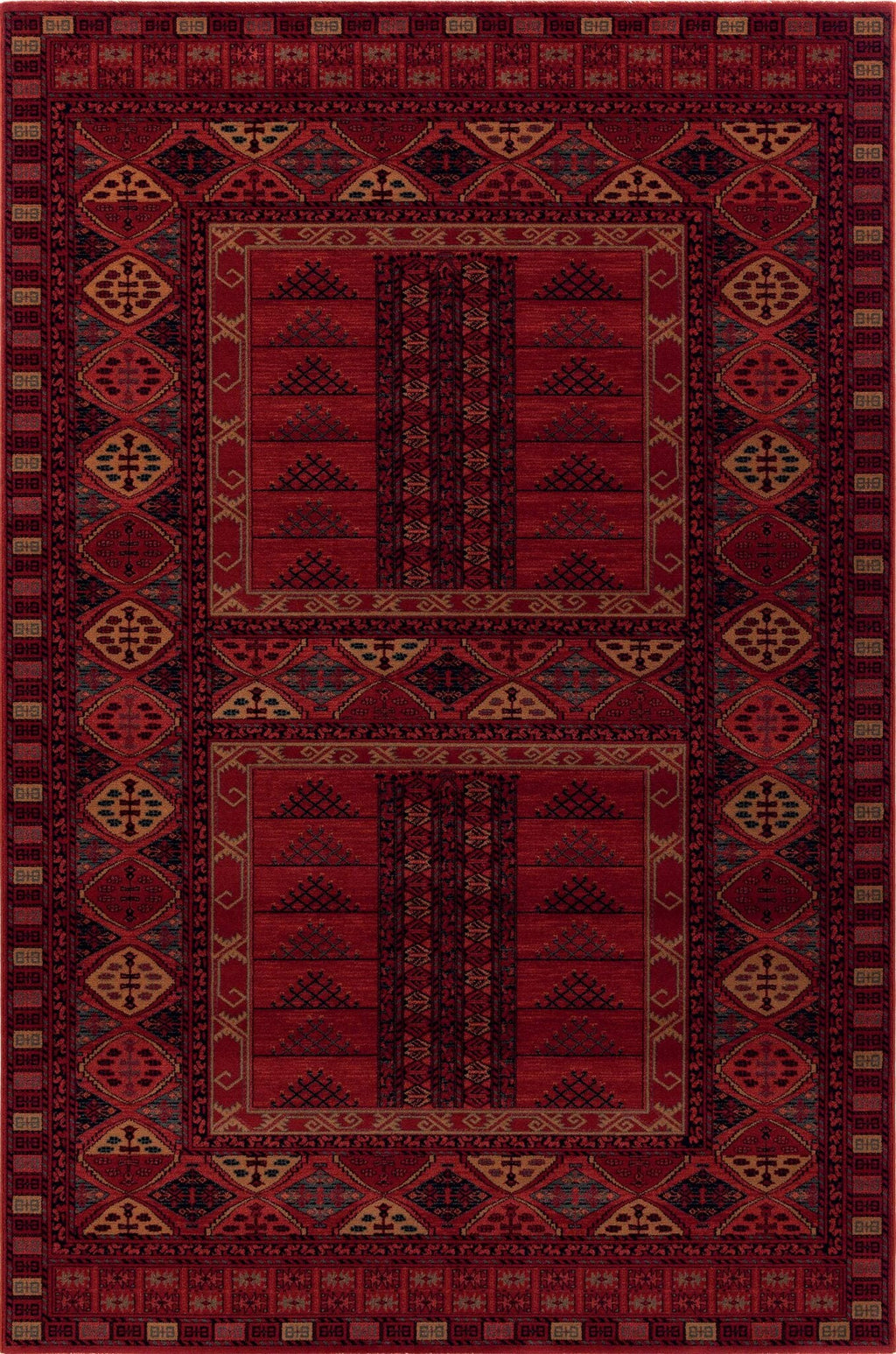 Kashqai Bokhara Hatchli Red Rug