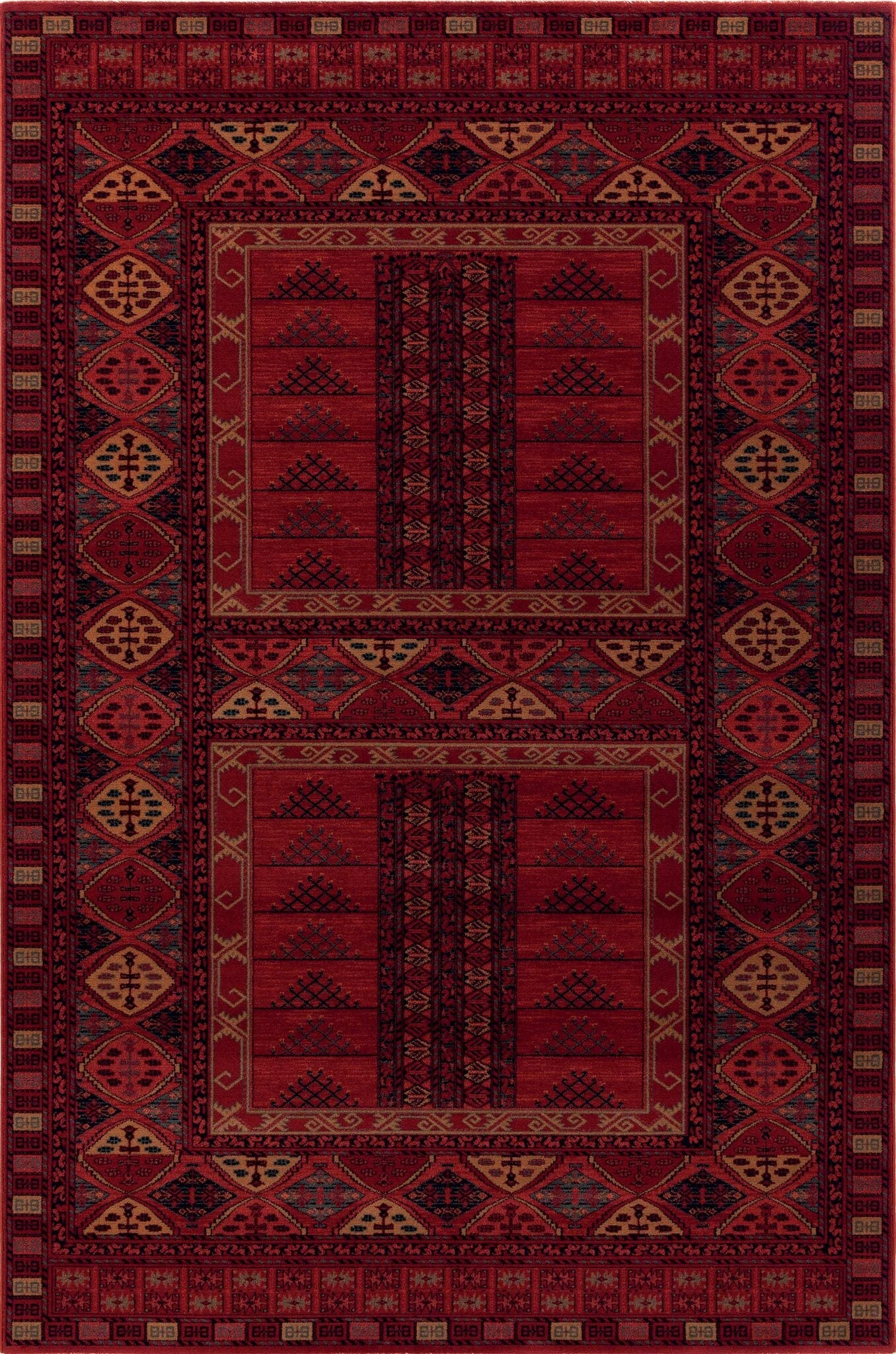 Kashqai Bokhara Hatchli Red Rug