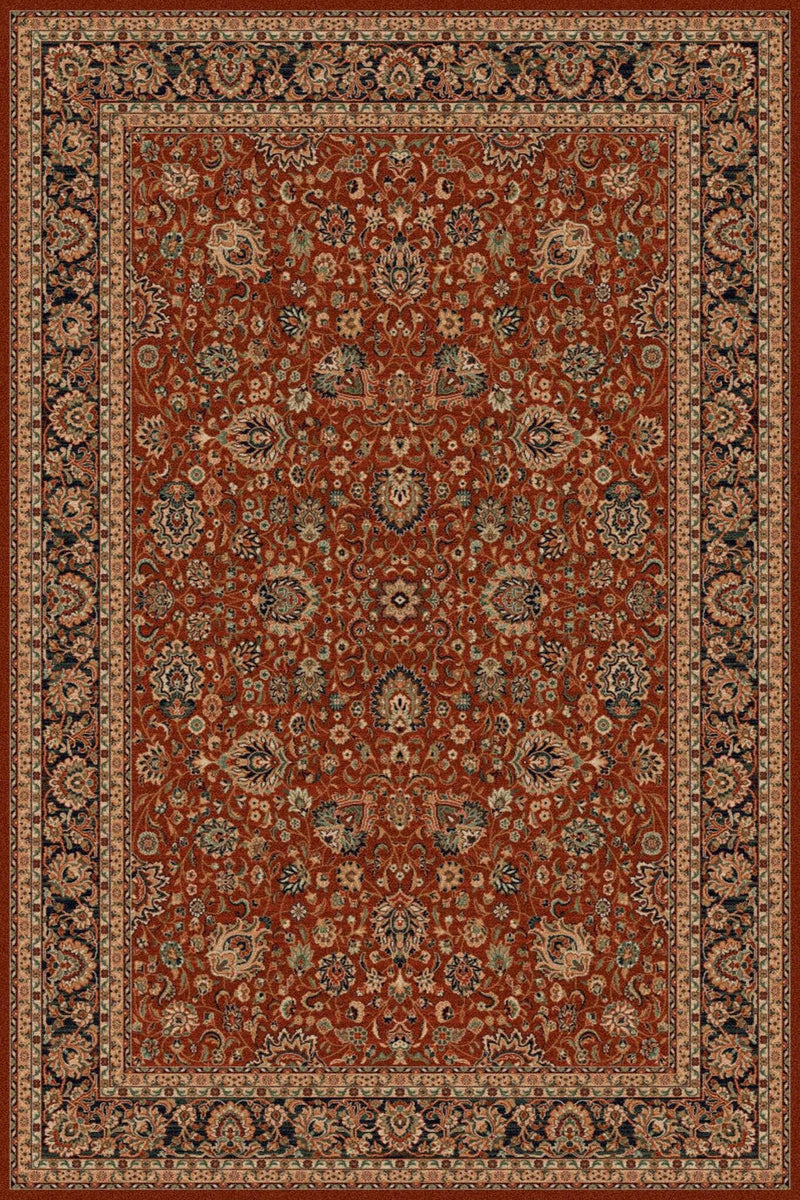 Kashqai Tabriz Floral Terracotta Rug
