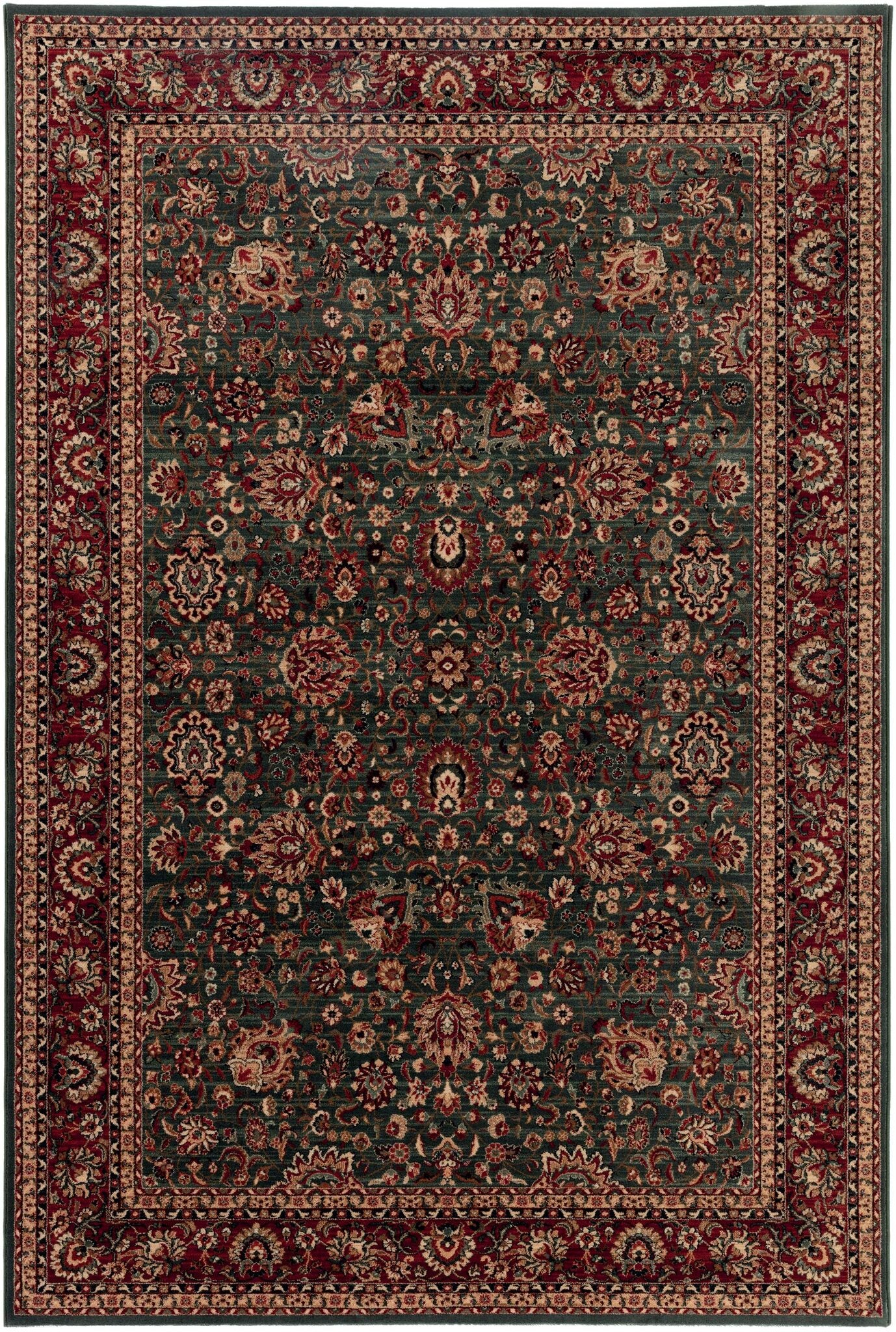 Kashqai Tabriz Floral Green Rug