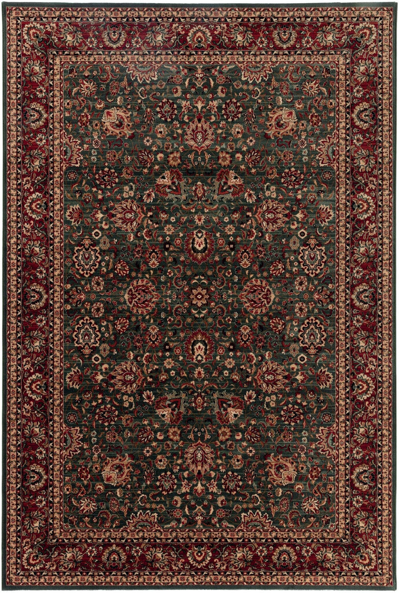 Kashqai Tabriz Floral Green Rug
