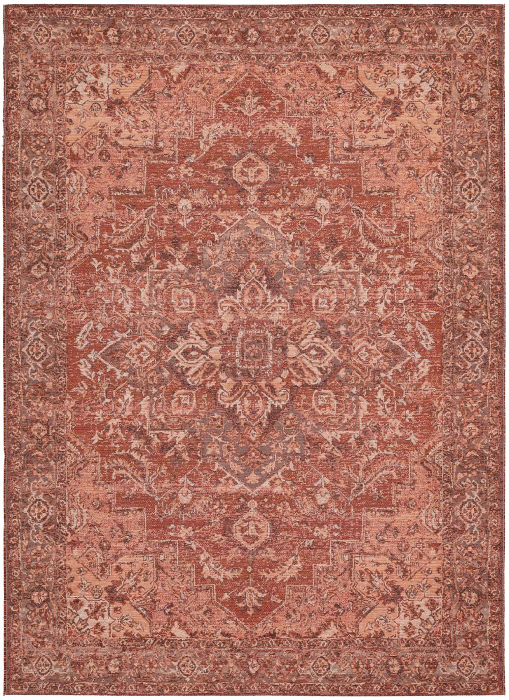Ziba Vintage Medallion Terracotta Rug