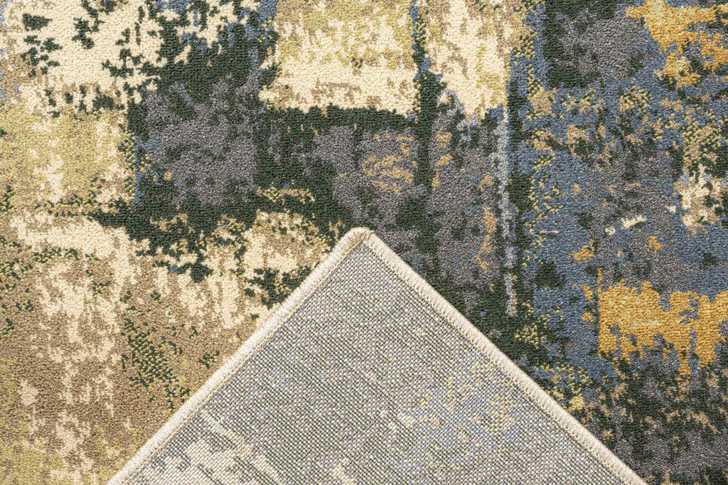 Paprika Distressed Abstract Blue Rug