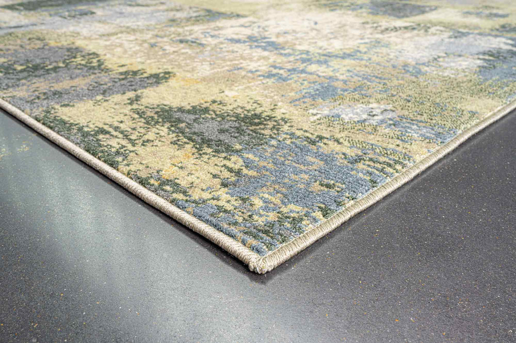 Paprika Distressed Abstract Blue Rug